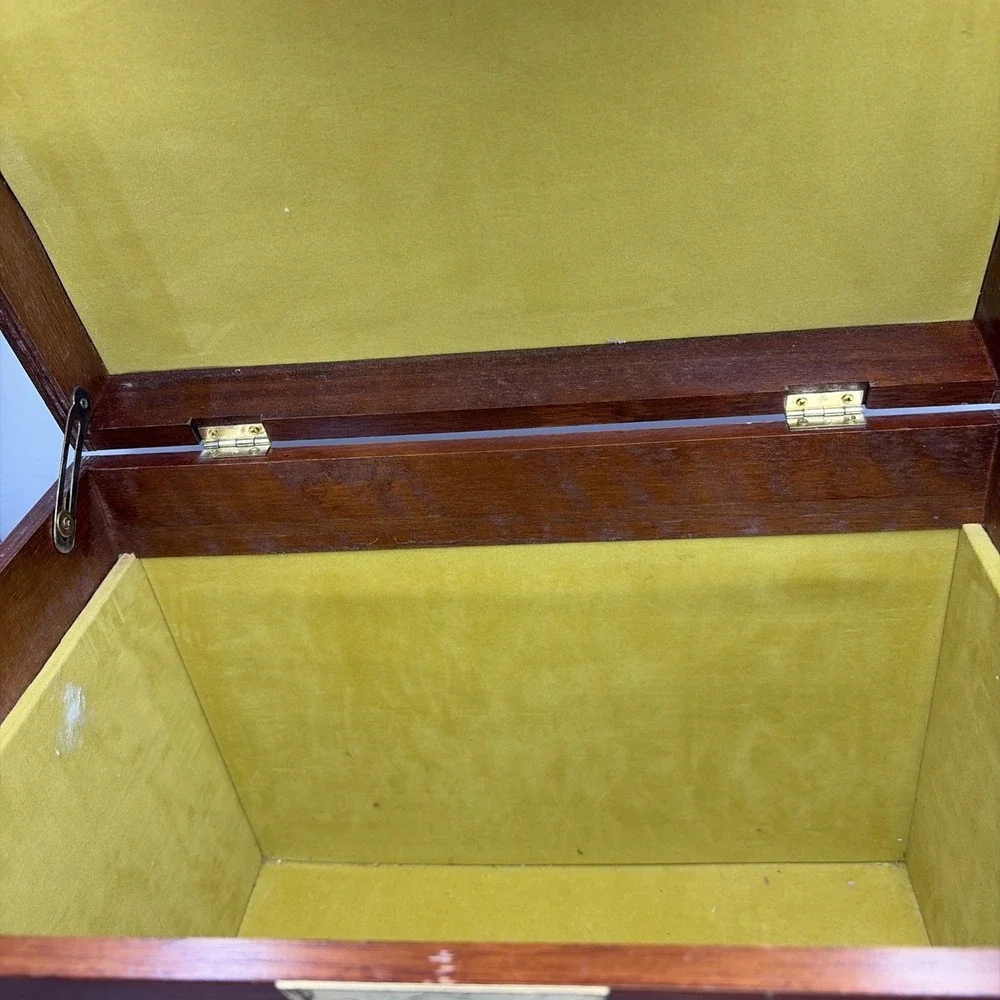 Asian Style Wooden Jewelry Chest Brass Hardware Storage Box